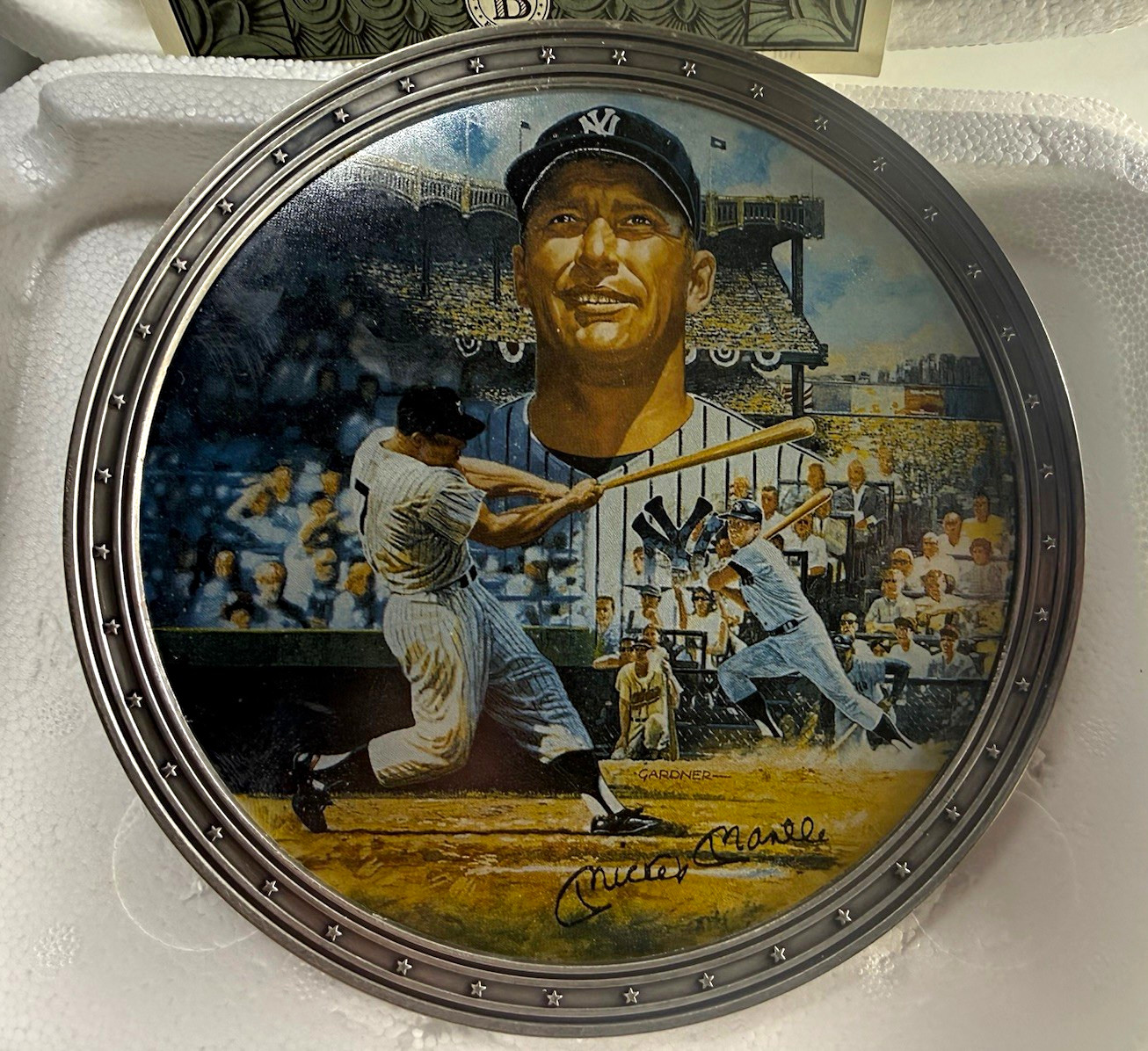 Bradford Exchange Mickey Mantle Collection Bronx Bomber Plate 1996 Limited Ed