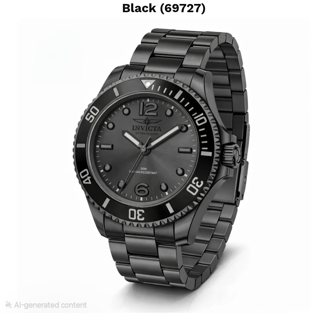 INVICTA SPECIALTY VELARIO  MENS WATCH 41MM BLACK STEEL BAND BLACK DIAL 69727