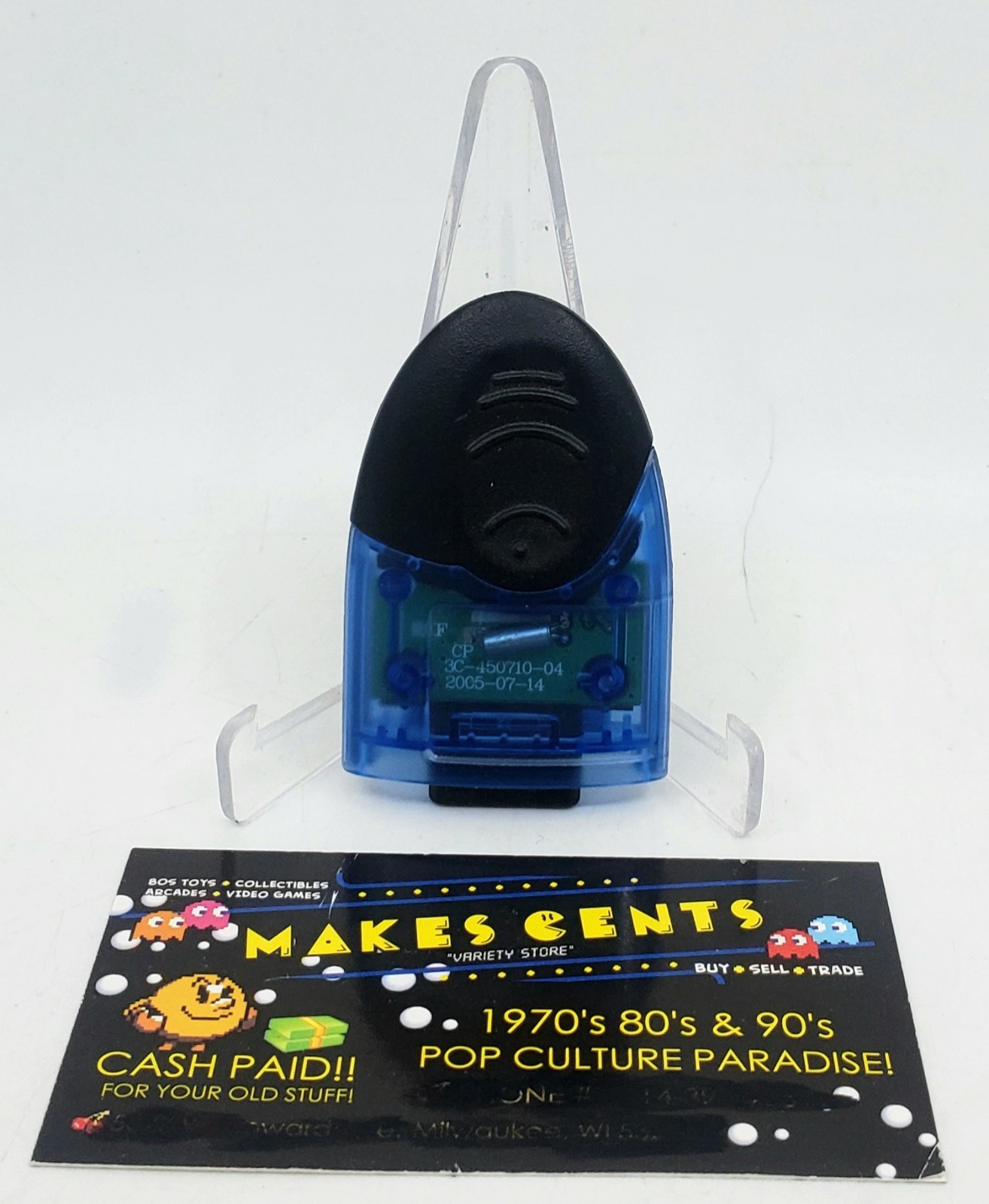 Original 2005 Microsoft Xbox MadCatz Memory Card Unit Clear Blue 
