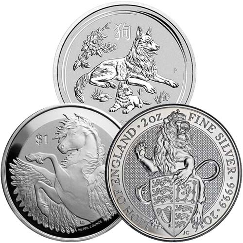 2 oz Silver Coin (Varied Condition, Any Mint) Random Brand