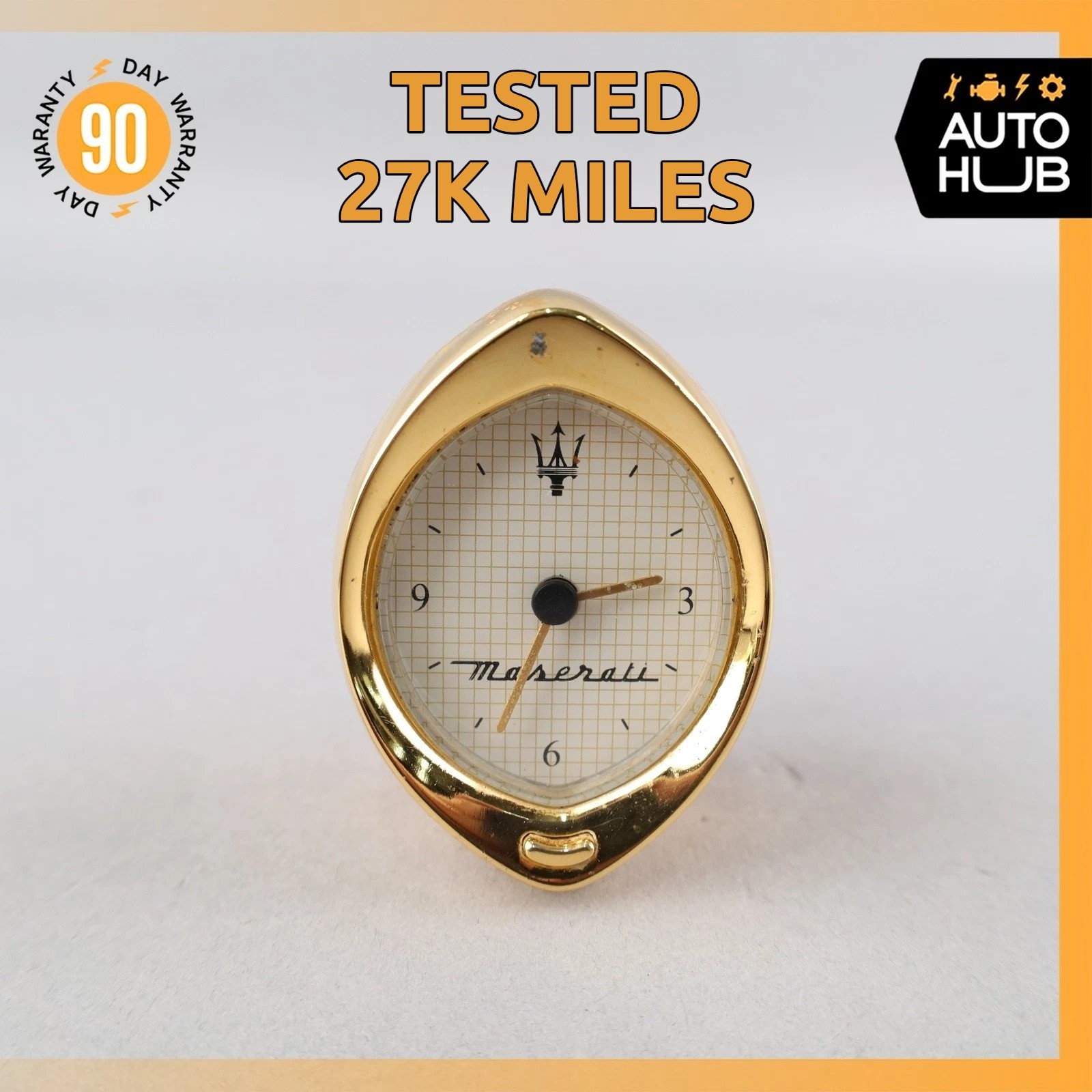 00-07 Maserati M138 4200 Coupe 3200 Center Dashboard Analog Gold Clock OEM 27k 00-07 Maserati M138 4200 Coupe 3200 Center Dashboard Analog Gold Clock OEM 27k
