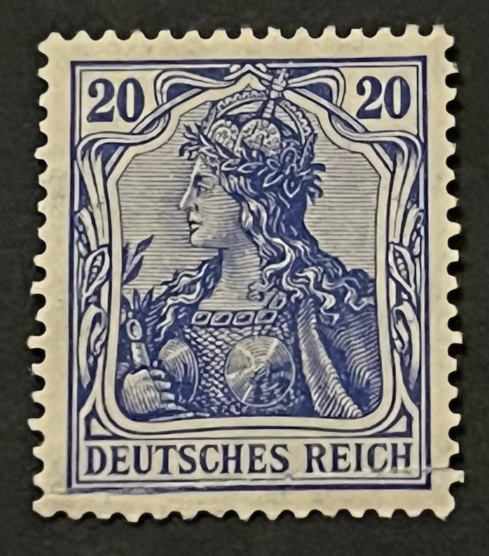 Travelstamps: 1915 Germany Reich Germania Mi.Nr. 87 - 20 Pfennig Mint MOGLH