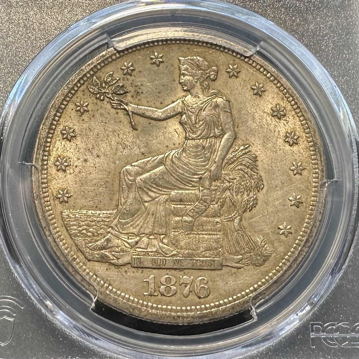 1876-S Trade Dollar $1 PCGS MS61 – Original Toning