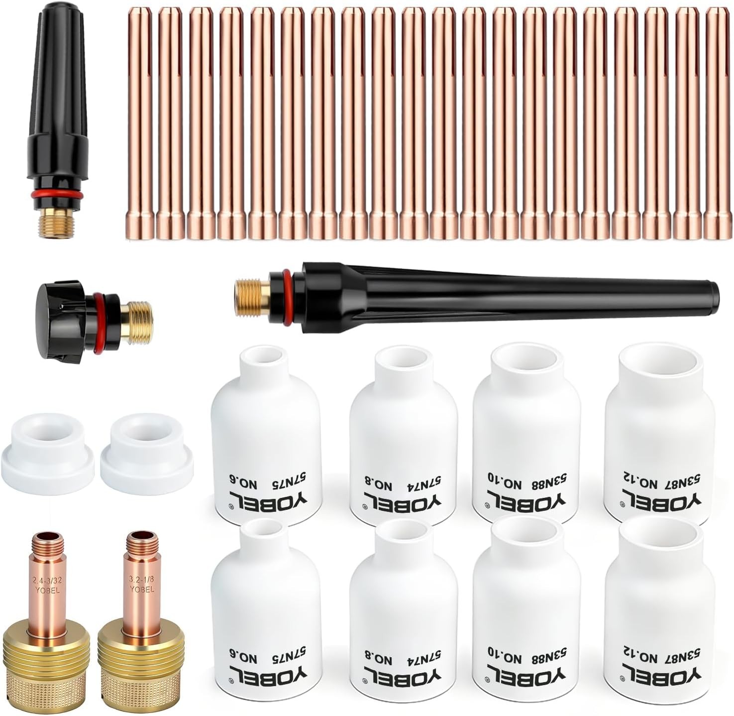 35PCS Large Bore Gas Lens Kit for WP-17/18/26 TIG Torch â€“ Jumbo Alumina Cer...