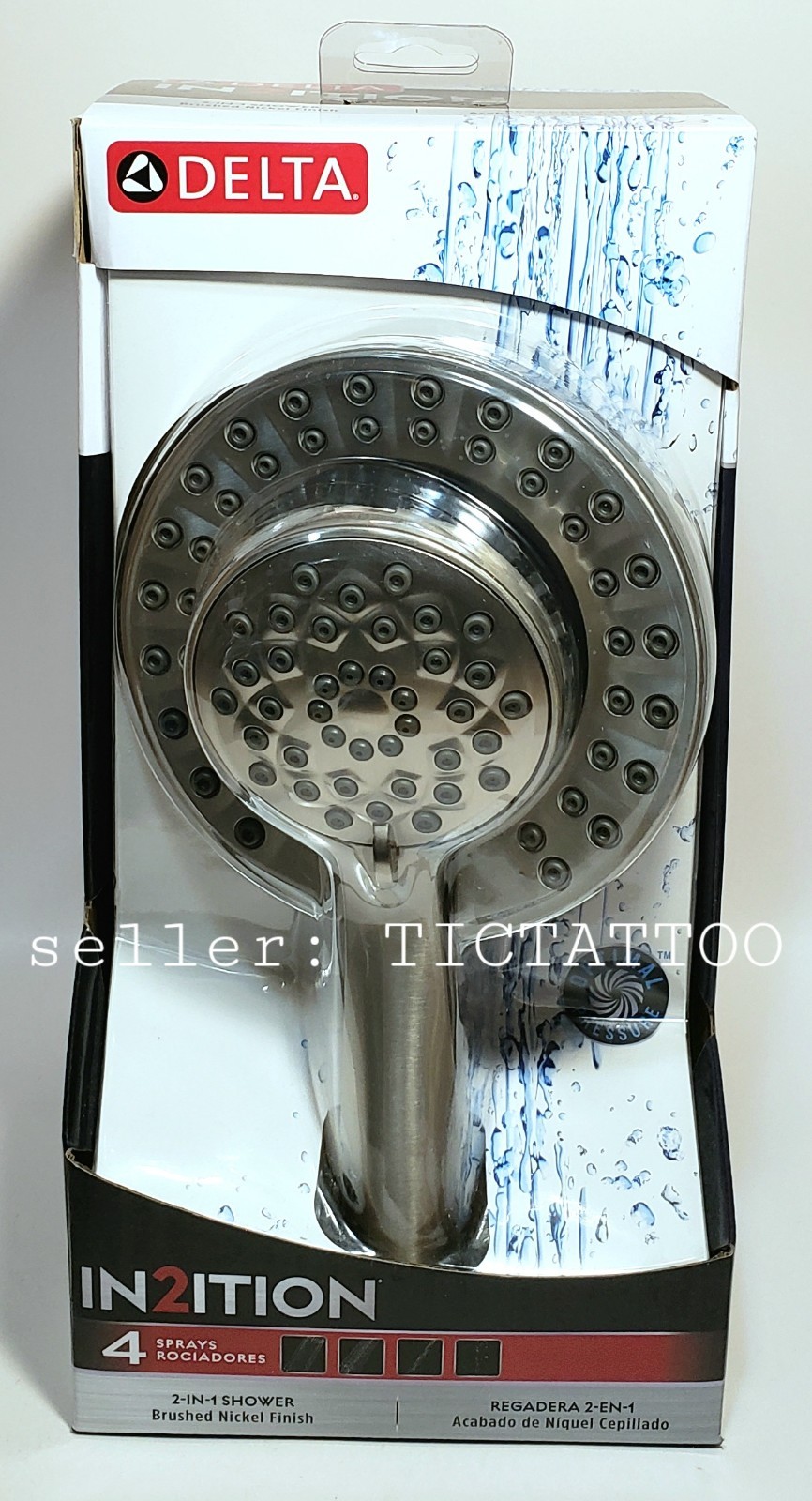 🔥 DELTA In2ition 2-in-1 SHOWER HEAD Brushed Nickel 4 Spray Settings 75955SN NEW 🔥 DELTA In2ition 2-in-1 SHOWER HEAD Brushed Nickel 4 Spray Settings 75955SN NEW