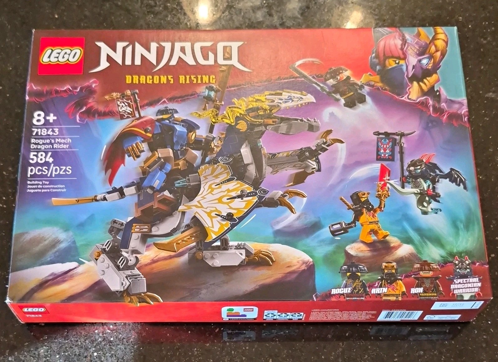 LEGO NINJAGO Dragons Rising Rogue\'s Mech Dragon Rider 71843 584pc Set 8+