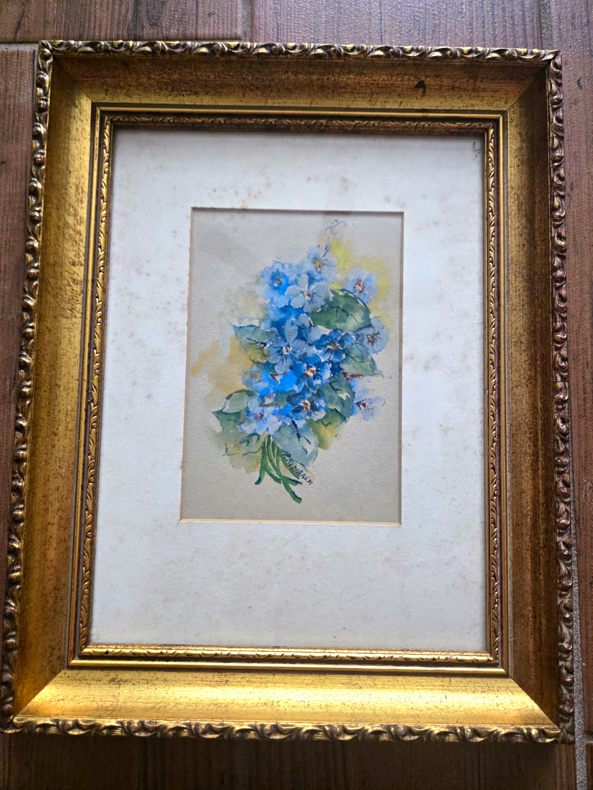 Pearl Romback Signed Original Floral Watercolor Still Life 1976 Matted Framed