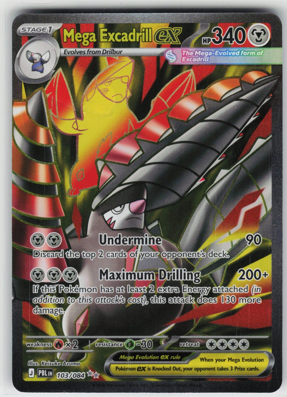 Mega Excadrill ex Pokemon Pitch Black 103/084 NM