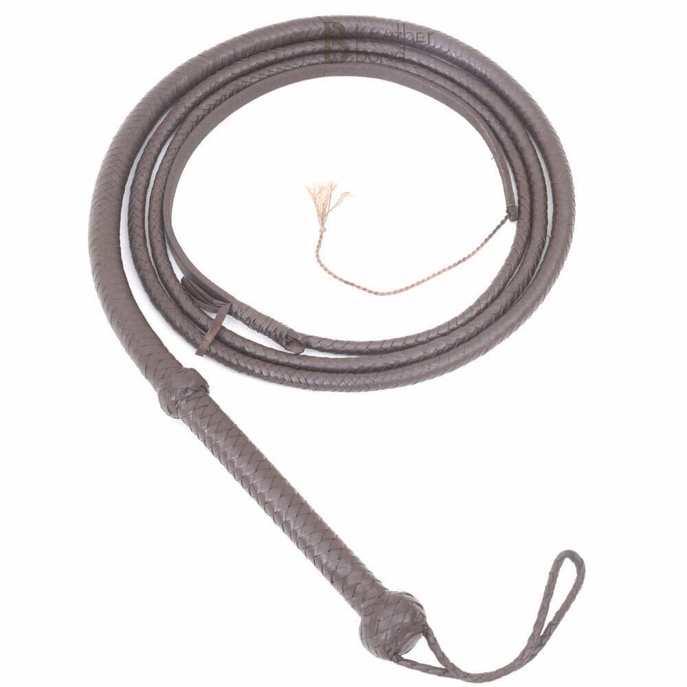 Indiana Jones 6, 8, 10, 12 Feet 8 Strands Brown Cowhide Real Leather Bullwhip Indiana Jones 6, 8, 10, 12 Feet 8 Strands Brown Cowhide Real Leather Bullwhip