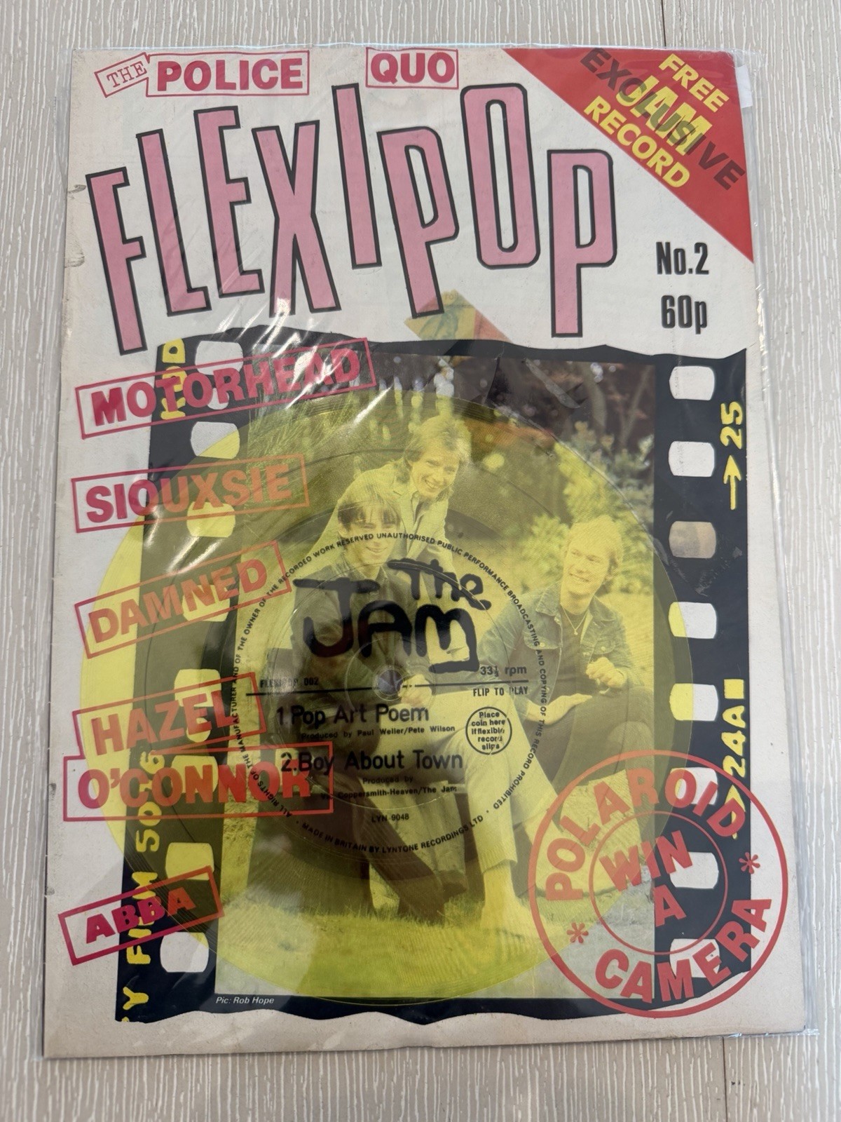Flexipop No 2 The Jam Pop Art Poem Original Yellow Flexi Record Near Mint