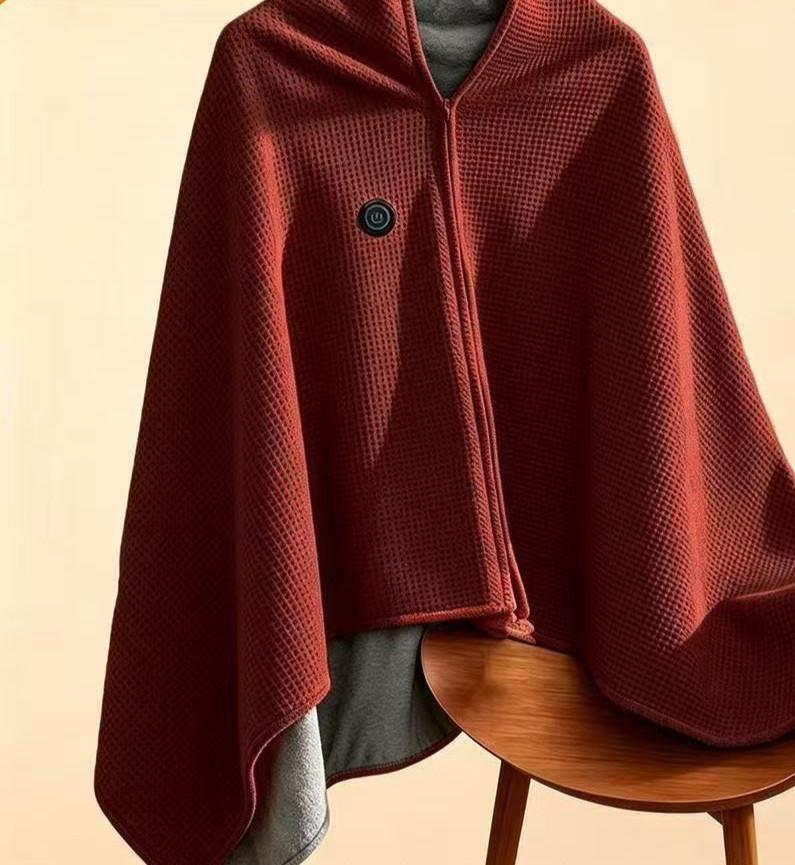 Portable Heated Blanket Shawl, Soft Zipper Electric Wearable Wrap,  Fast Heat