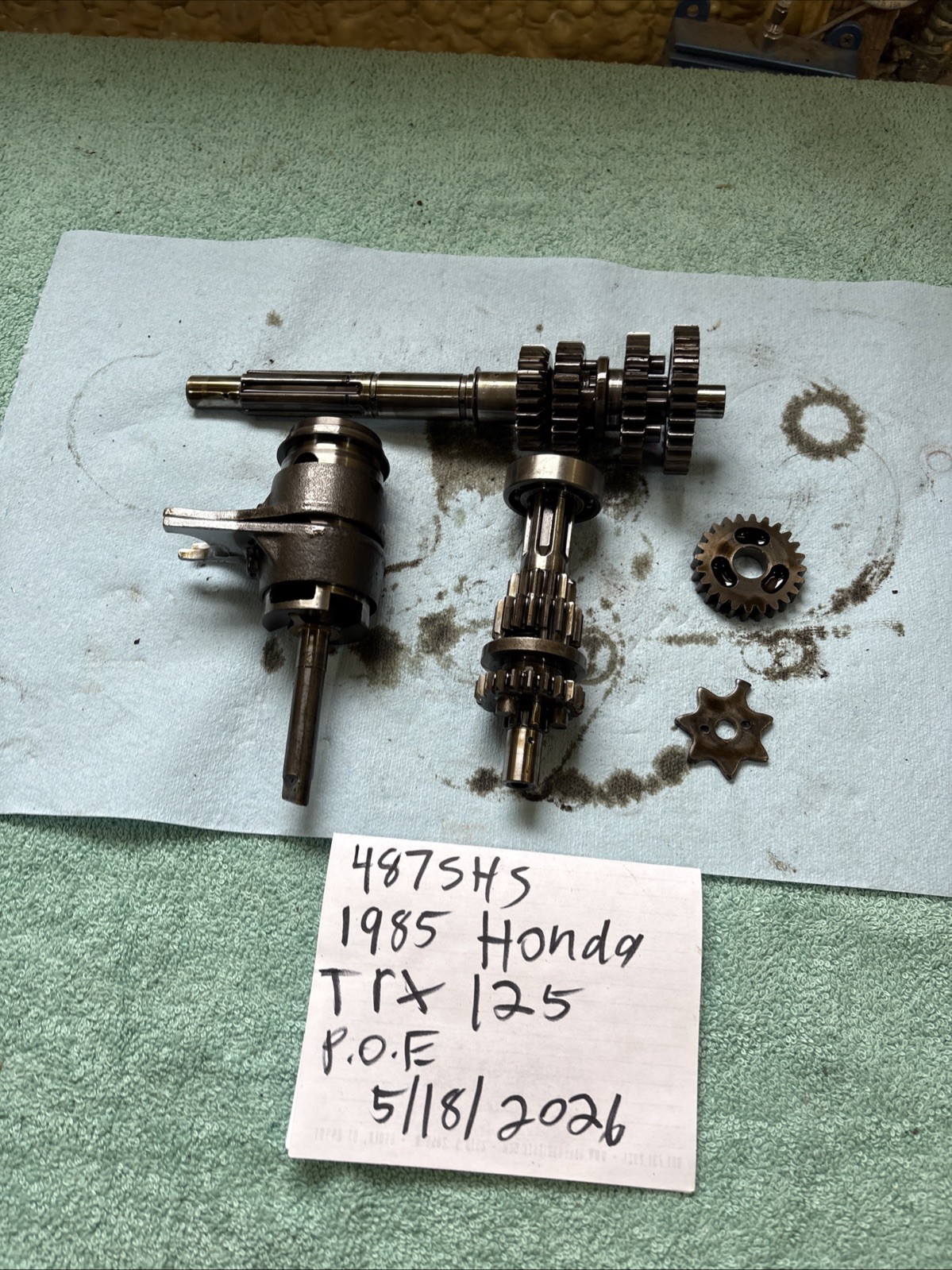 1985 Honda Trx 125 Transmission Gears Guts 487
