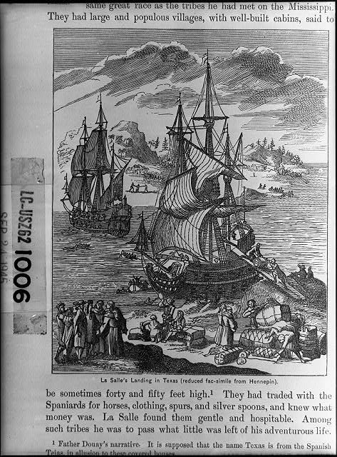 Photo:Texas La Salle Landing 1680s French Exploration Ships Illustration