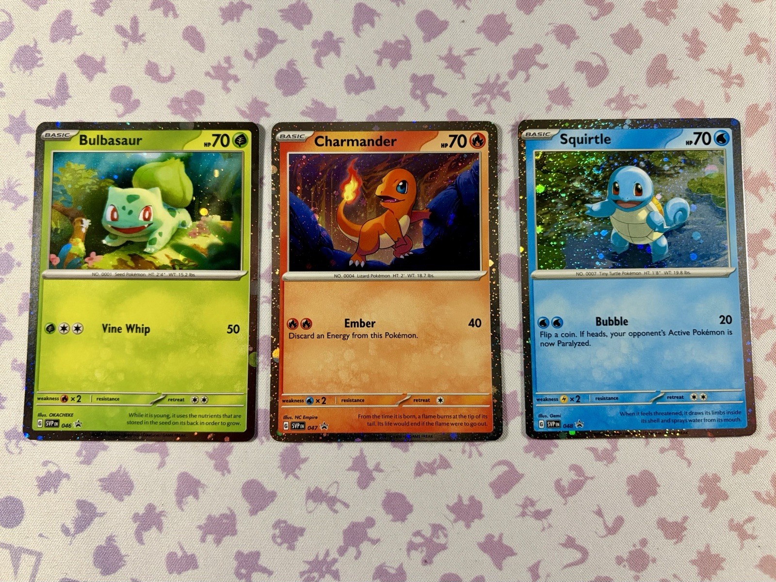 Pokémon TCG Scarlet & Violet Promo Bulbasaur #46 Charmander #47 Squirtle #48 NM