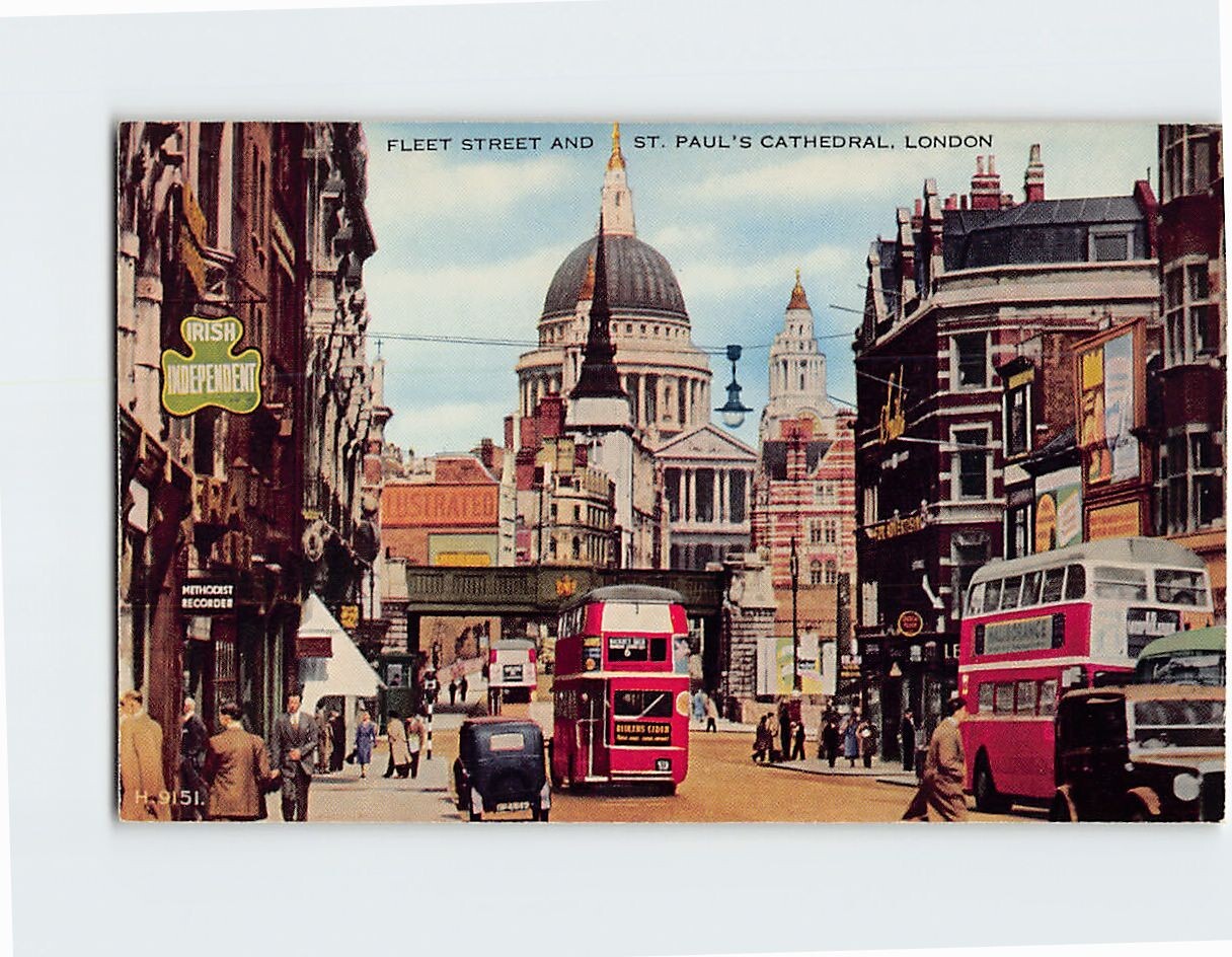 Postcard Fleet Street And St. Paul\'s Cathedral, London, England