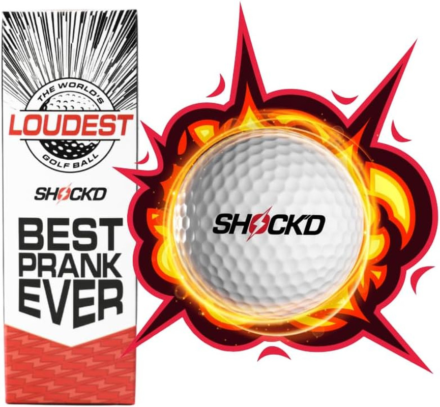 SHOCK\'D GOLF BALLS - The World\'s Loudest Golf Ball - Viral Prank Ball (Sleeve of
