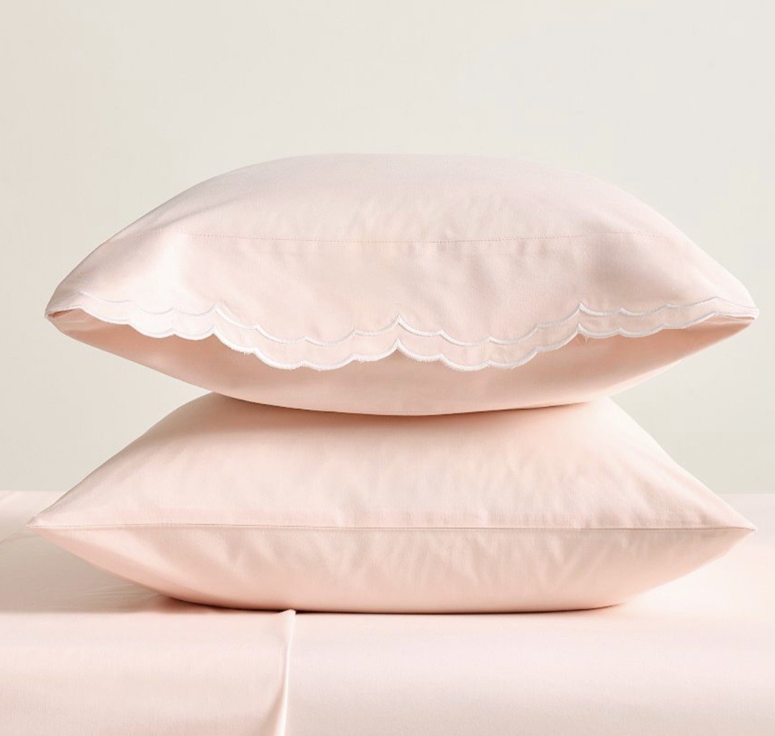 NWT Cynthia Rowley Pottery Barn Scalloped Embroidered Pink Pillowcases -Set of 2 NWT Cynthia Rowley Pottery Barn Scalloped Embroidered Pink Pillowcases -Set of 2