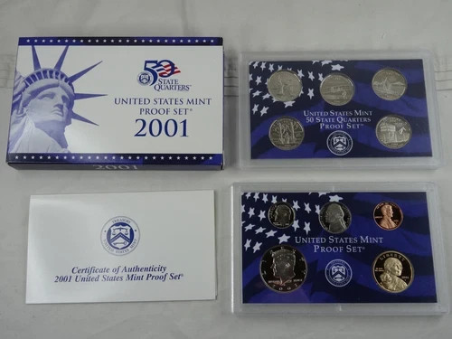 2001-S US Mint Proof Set 10 Coin Set OGP Original Government Packaging COA 2001-S US Mint Proof Set 10 Coin Set OGP Original Government Packaging COA