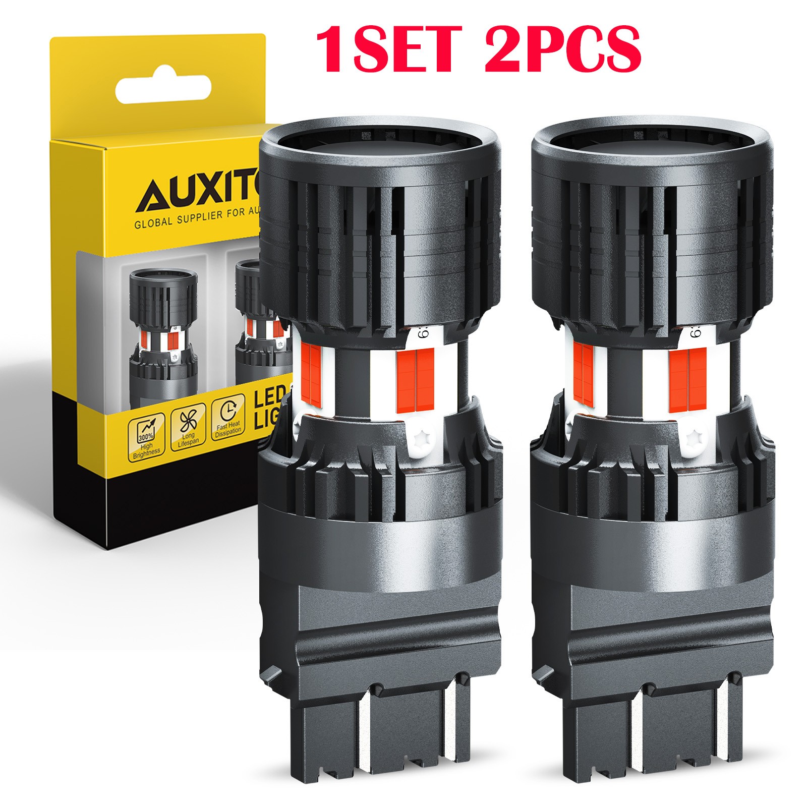 2-20X AUXITO 3157 3156 3057 4157 Red LED Brake Tail Turn Signal Light Bulbs 4KP8