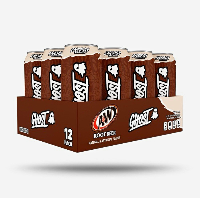 GHOST Energy A&W Root Beer Zero Sugar 0 Cal Energy Drink, 12-Pack 16 fl oz