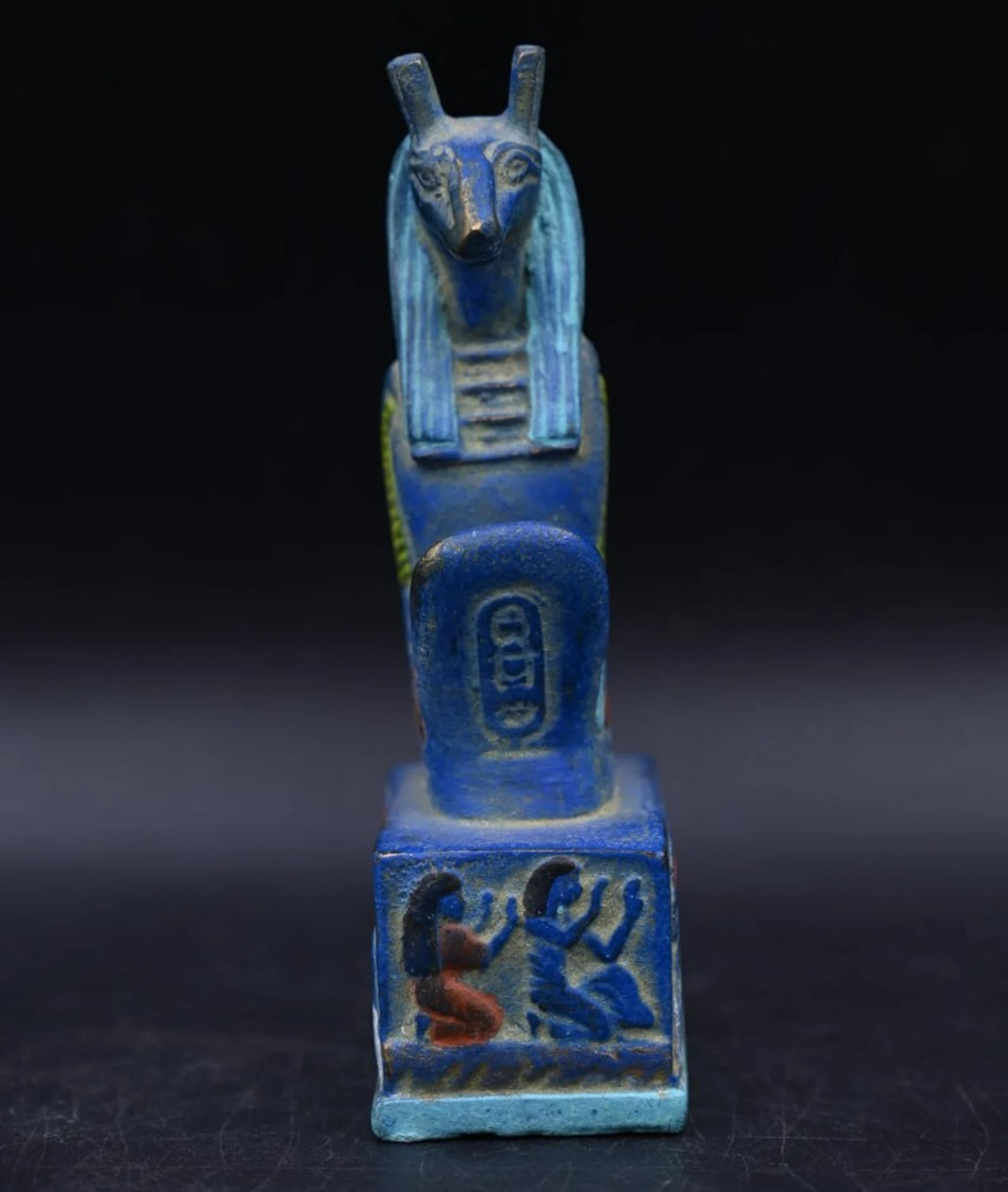 Authentic Ancient Egyptian Antiquities Seth Rare Blue Stone Statue Egyptian BC