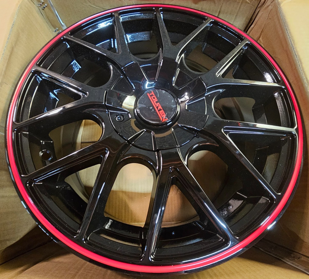 (QTY 1) Touren 3260-6703BR TR60 Black w/Red Ring Wheel Rim 16x7 5x100/114.3 42mm