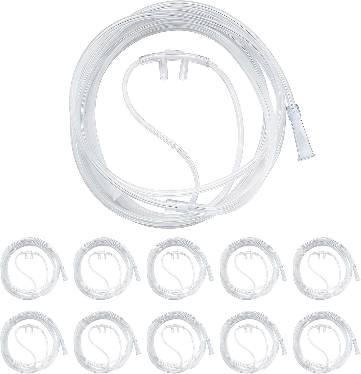 10 Packs 7FT Nasal Oxygen Cannulas Clear Adult Flexible Tip Soft Touch
