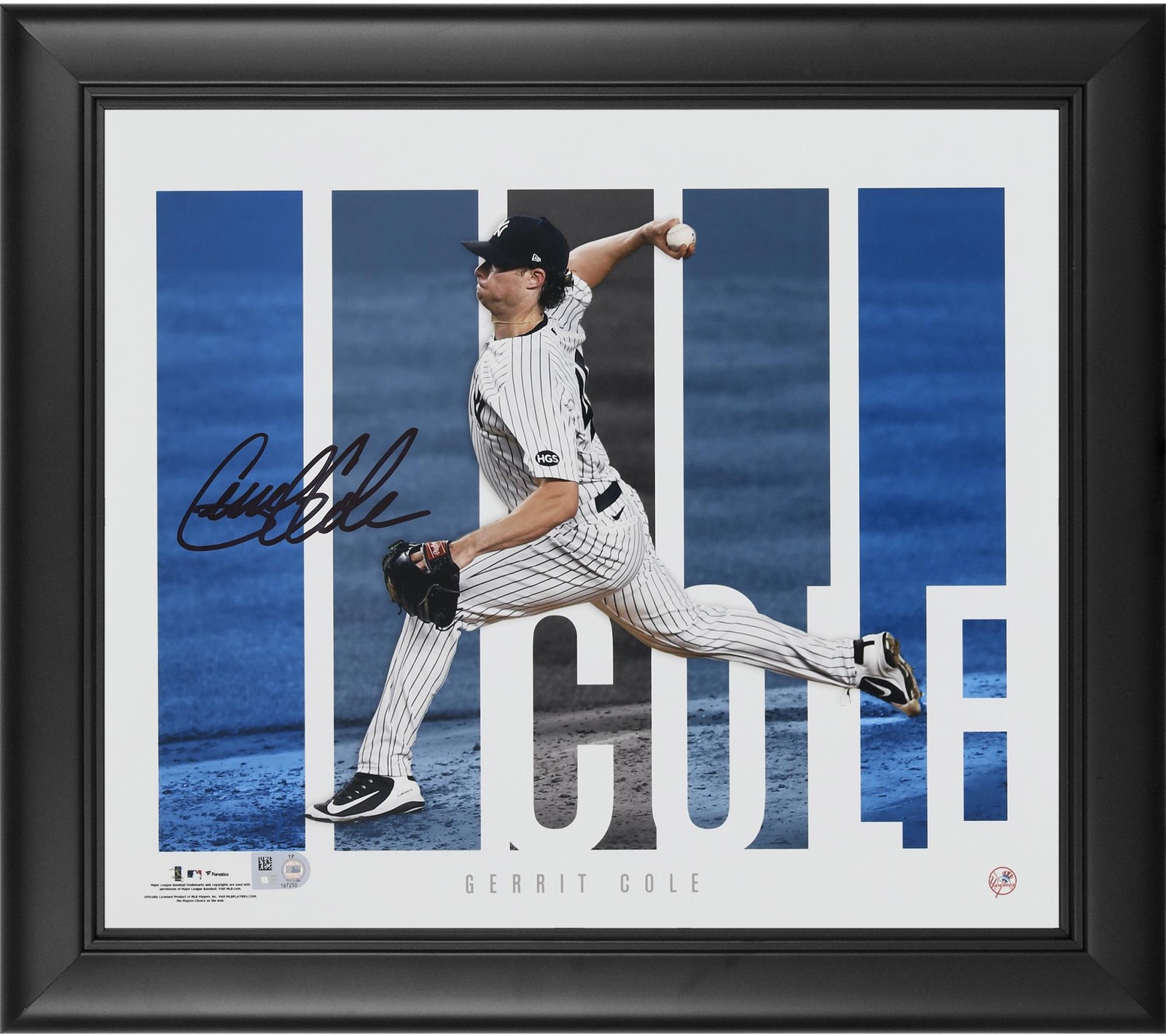Gerrit Cole New York Yankees ramed Autographed 12.5\