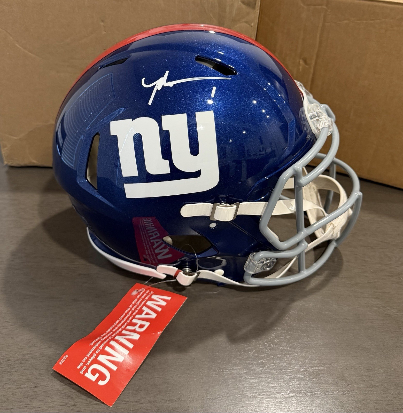 Malik Nabers Signed New York Giants Full Size Authentic Helmet – Fanatics Authen