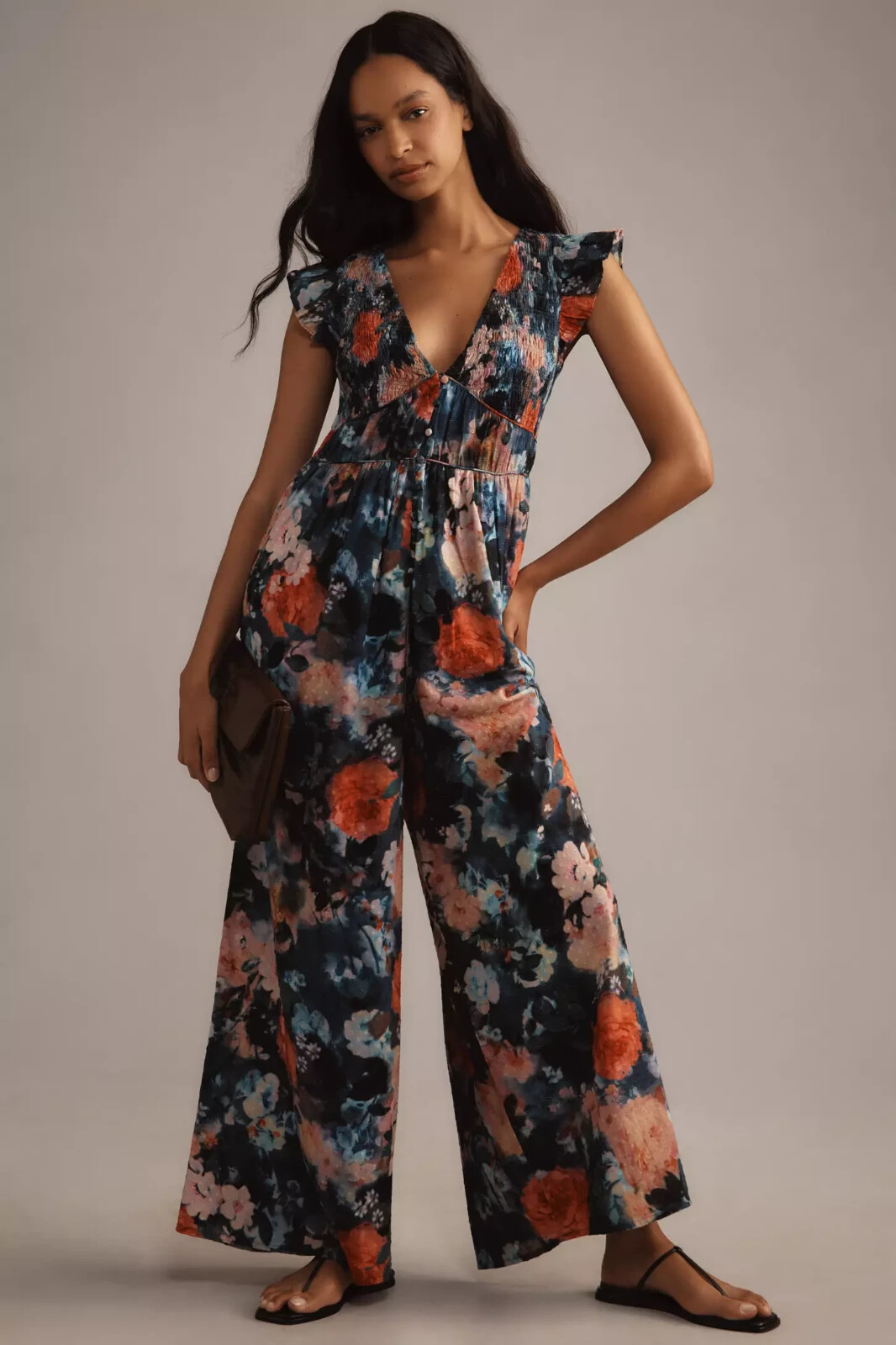 Anthropologie The Peregrine Jumpsuit M Women Casual Printed Wide Legs NWD 47097