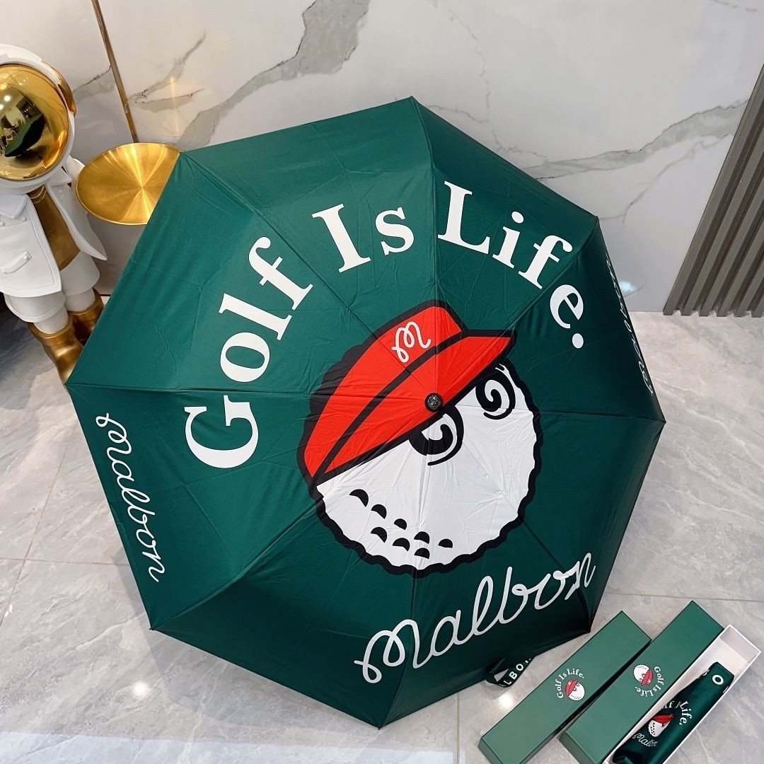 Malbon Golf Foldable Umbrella ‘Golf is Life’ Cartoon Print Wind/Waterproof Malbon Golf Foldable Umbrella ‘Golf is Life’ Cartoon Print Wind/Waterproof