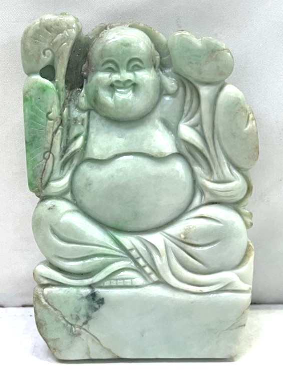 440g Tibet 100% Natural Jade Hand Carving Buddha Statue Specimen 15 oz