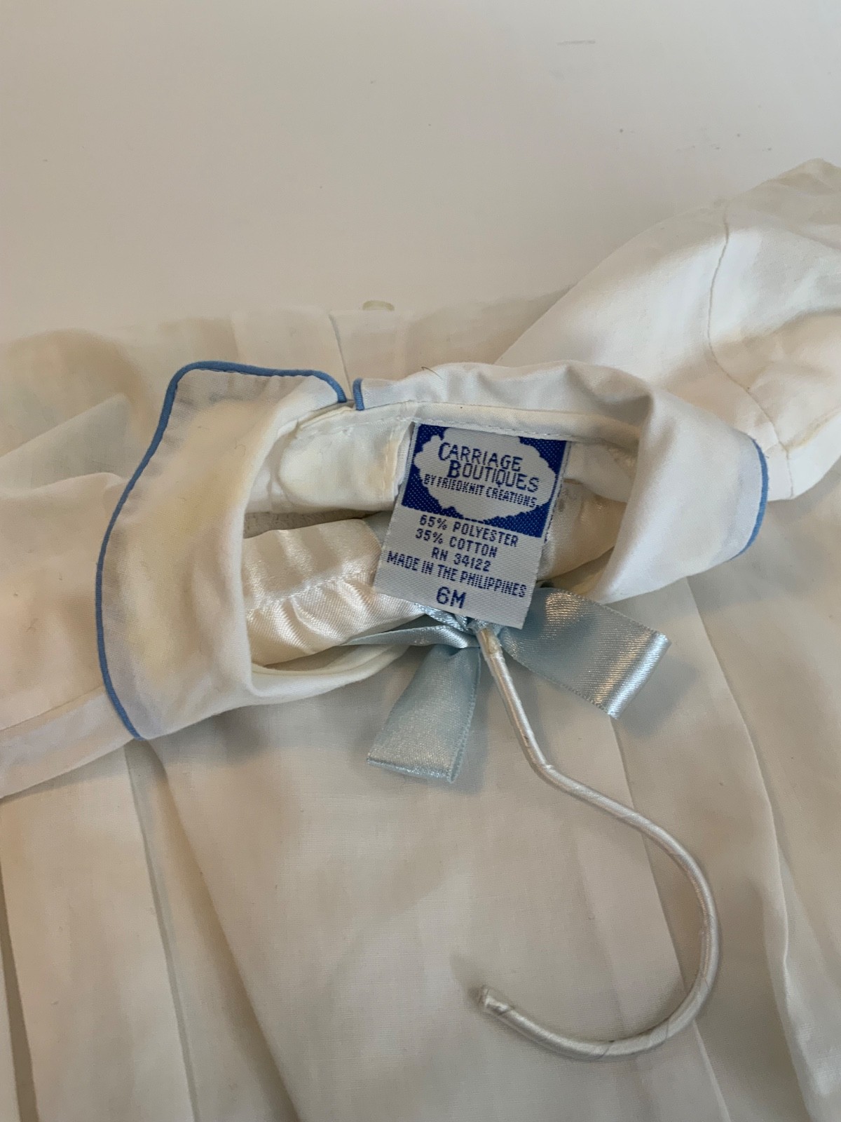 Carriage Boutiques 6M Smocked Animal Parade Bubble Romper White Blue Baby Boy Gi