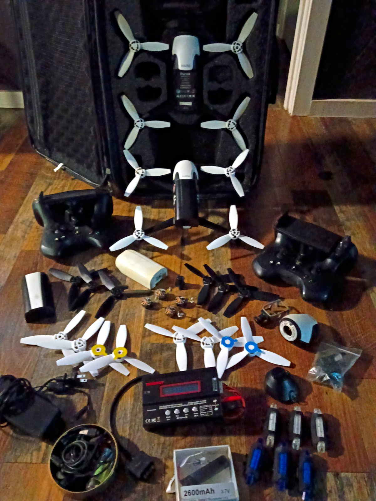 Parrot Bebop 2 Drone.  2 Drones, Trickle Charger, Case, Tons Extra
