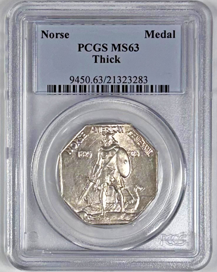 1925 Norse American Commemorative Medal Thick : PCGS MS63 1925 Norse American Commemorative Medal Thick : PCGS MS63
