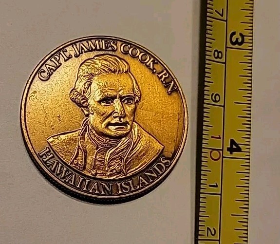 1978 Hawaiian Islands Souvenir Coin Capt James Cook Bicentennial Brass 1778-1978 1978 Hawaiian Islands Souvenir Coin Capt James Cook Bicentennial Brass 1778-1978