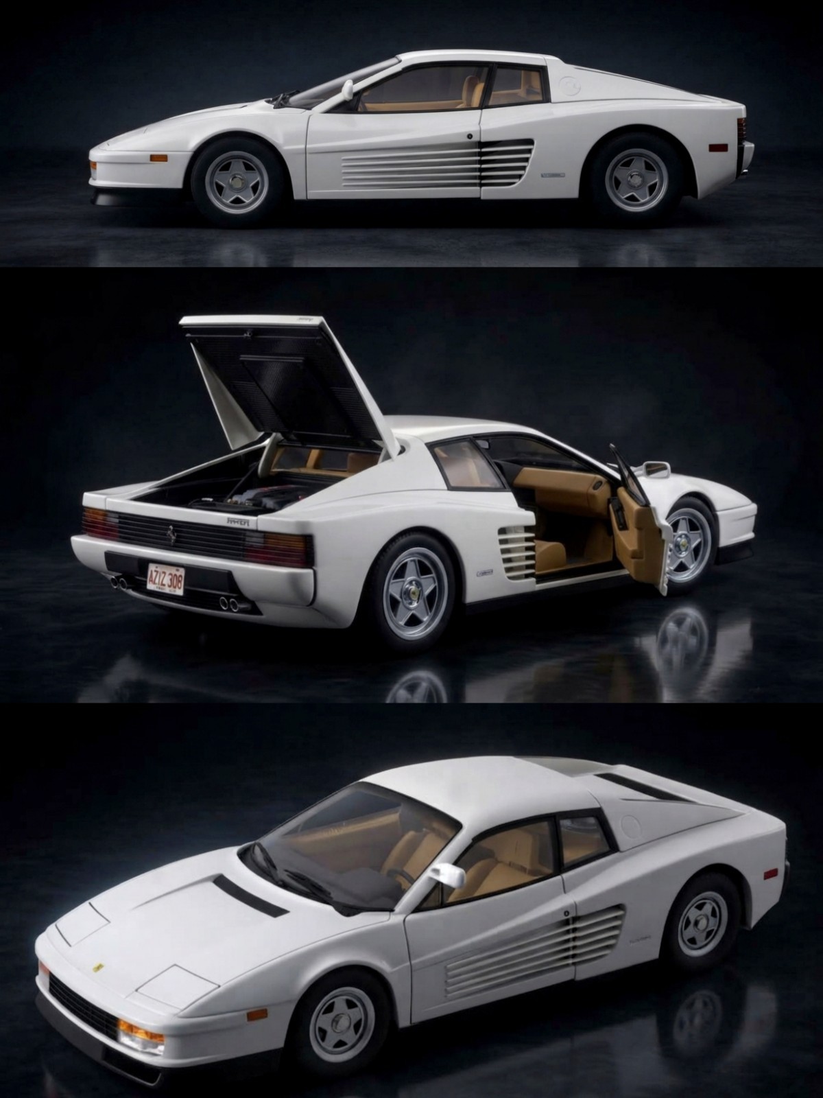 1/12 KK Scale Ferrari Testarossa Miami Vice Movie (Full Openings)