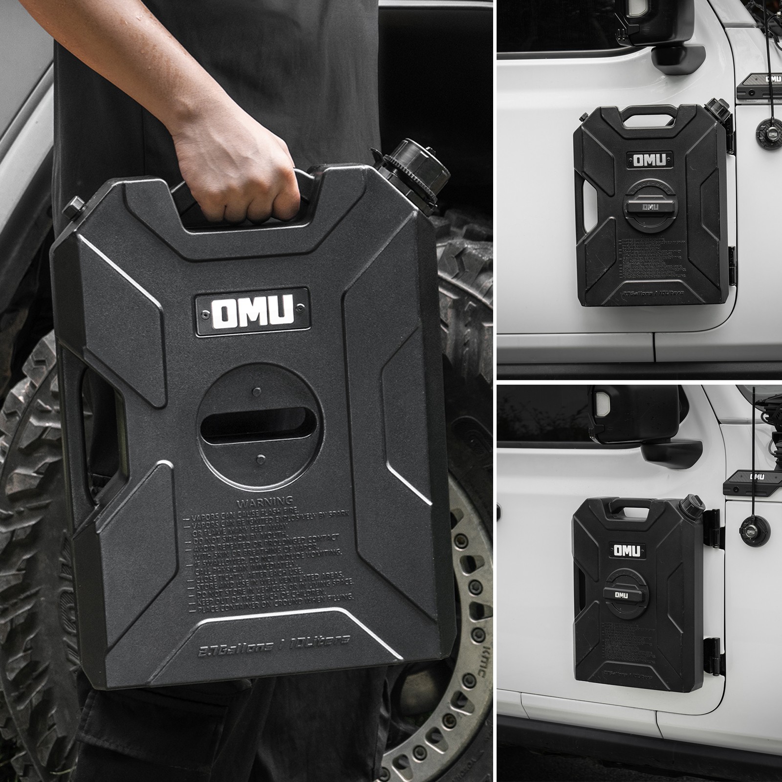 OMU 10L 2.6 Gallon Fuel Can Refill Gas Tank For 07-26 Jeep Wrangler JK JL JT
