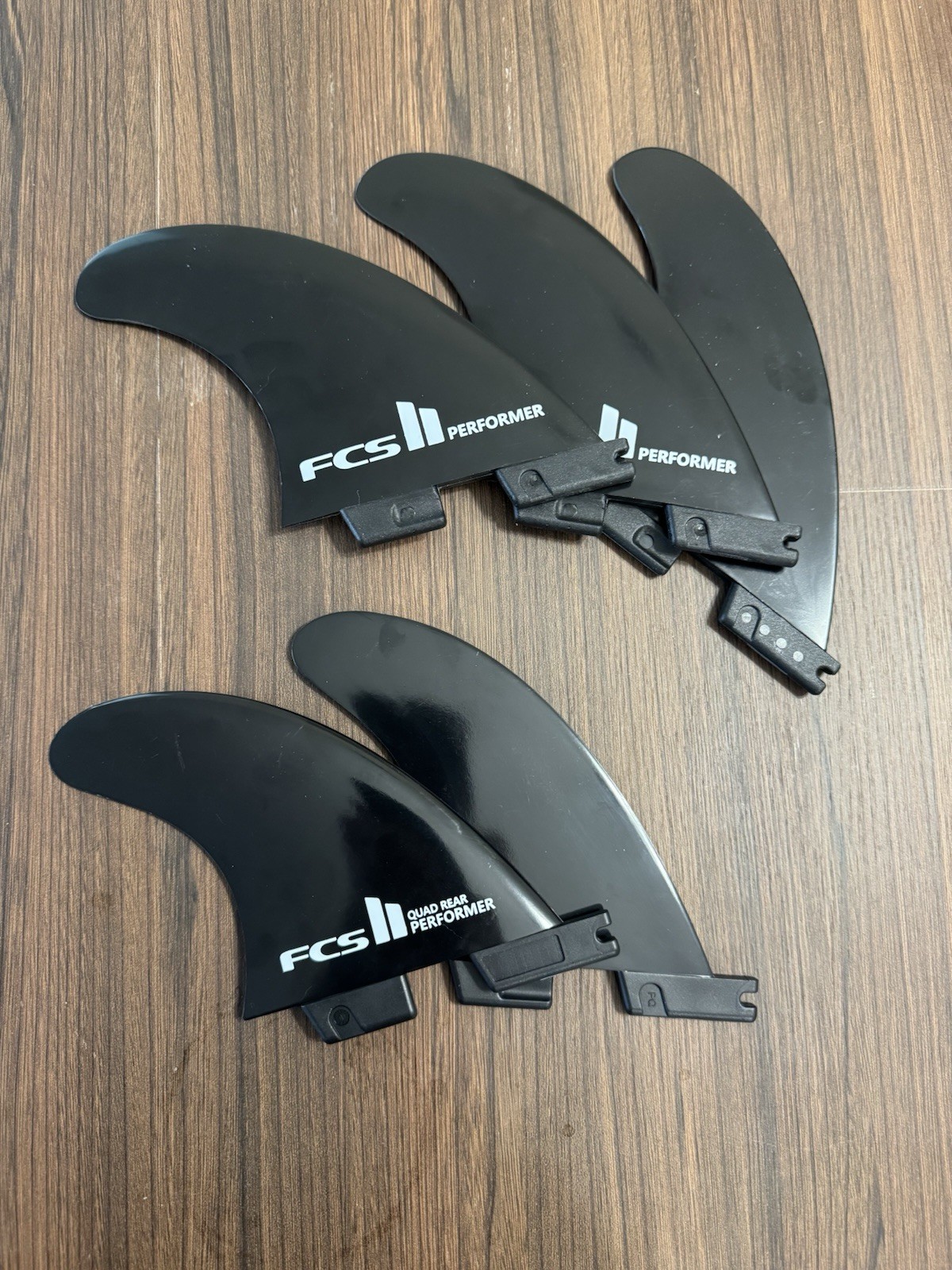 BRAND NEW FCS 2 II Performer Surfboard Fins COMPLETE 5 Fin Set Black