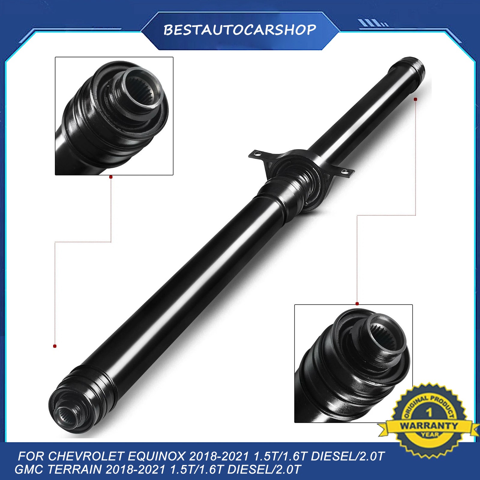 For Chevrolet Equinox 2018-2020 Rear Driveshaft Prop Shaft Assembly AWD 84139112