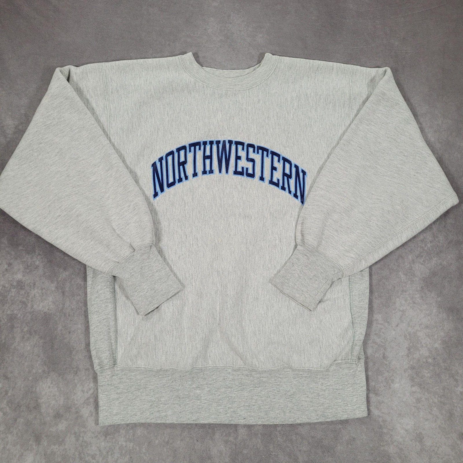 Vintage Northwestern Sweatshirt Mens Large Gray NCAA Champion Reverse Weave