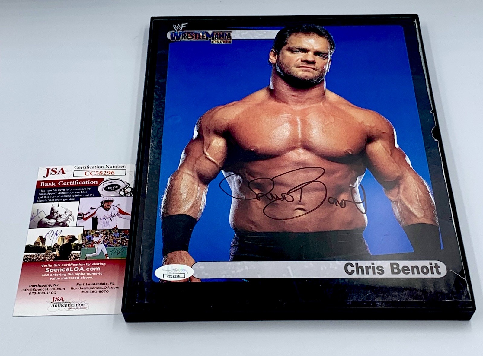 Chris Benoit Autographed 8x10 Magazine Page JSA Certified with Frame