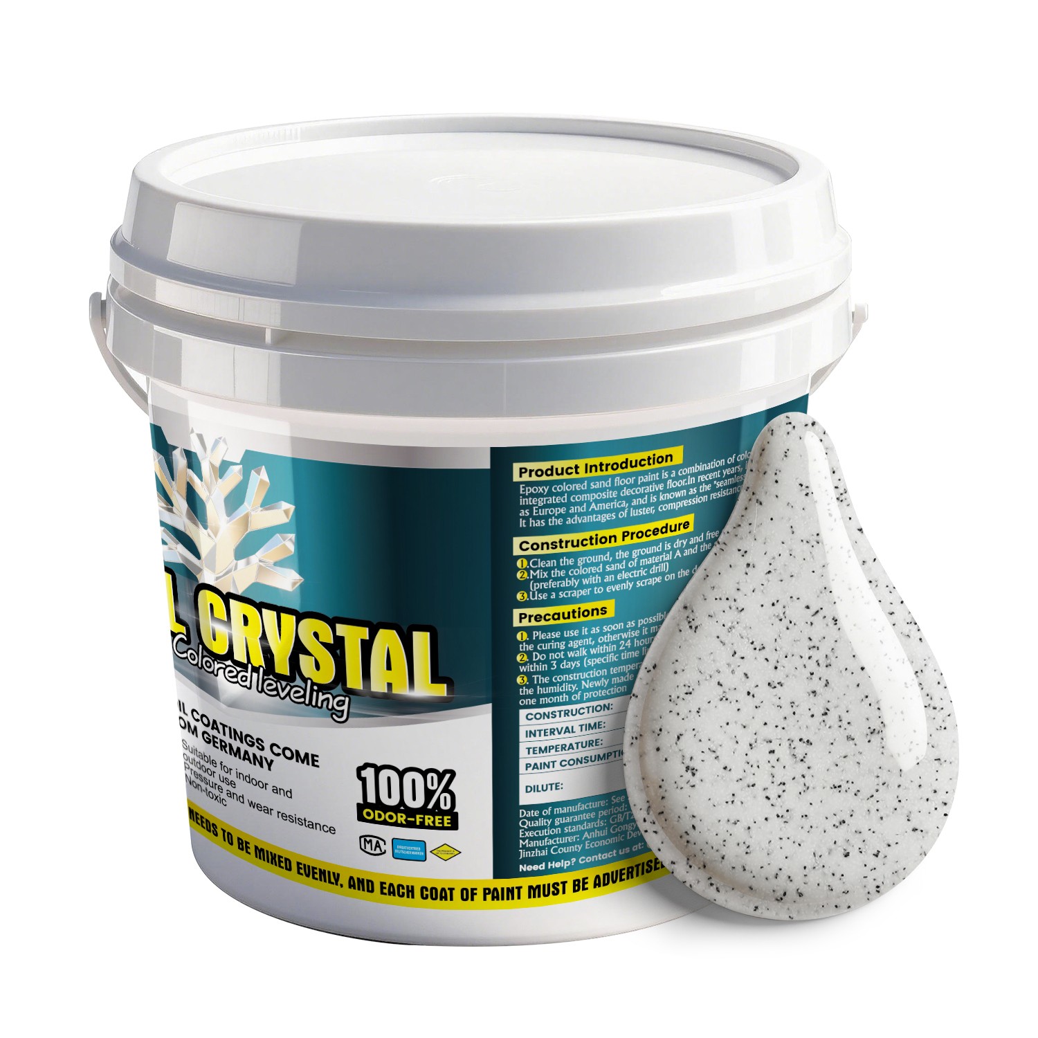 Epoxy Floor Paint Colored Sand Self Leveling 0.8 Gal Small Batch Multi Color New