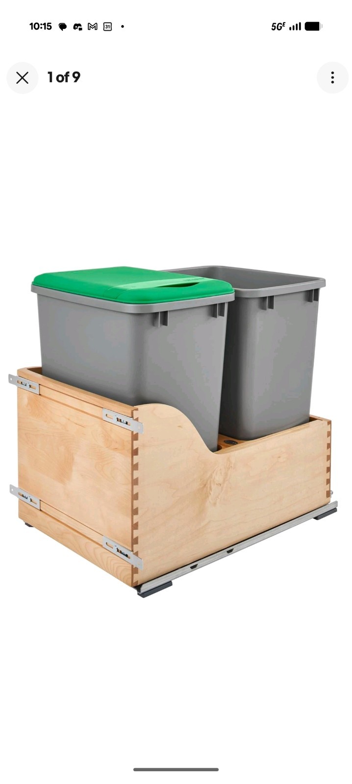 Rev-A-Shelf Dual Pullout Trash Cans 35 qt. with Soft-close Slides,4WCSC-1835DM-2