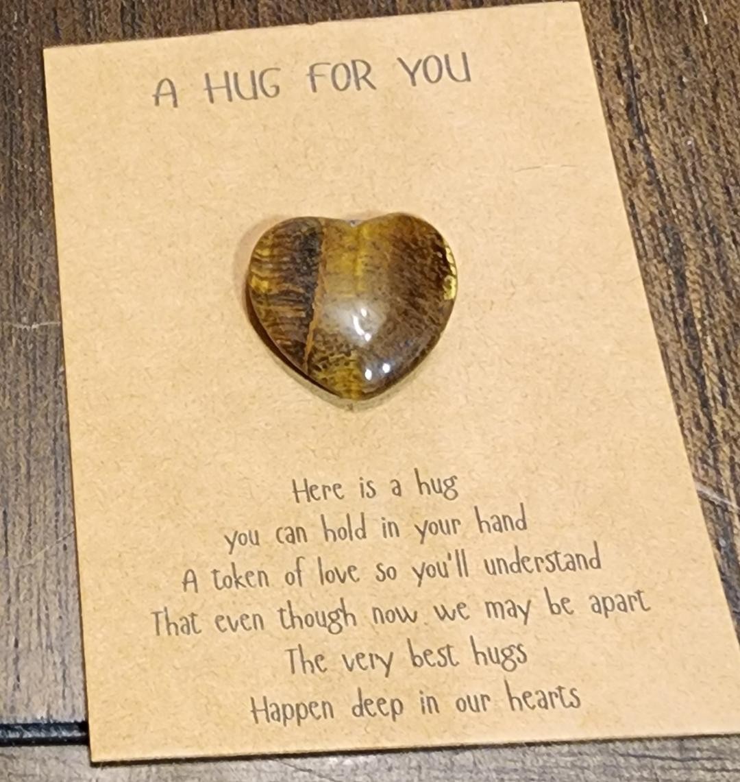 A Hug For You - Hand Carved Heart - Tiger\'s Eye Stone A Hug For You - Hand Carved Heart - Tiger\'s Eye Stone