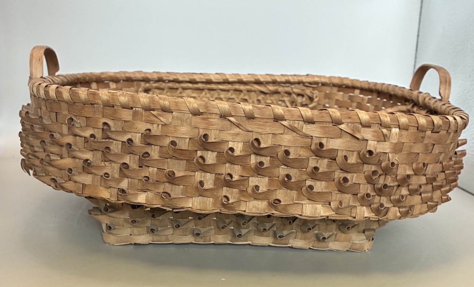 Rare Penobscot Indian Porcupine Open Sewing Basket