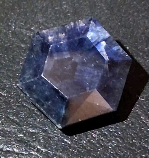 Rare 7.65 Ct Natural Midnight Blue Hex Cut Trapiche Sapphire Heated 12x14mm