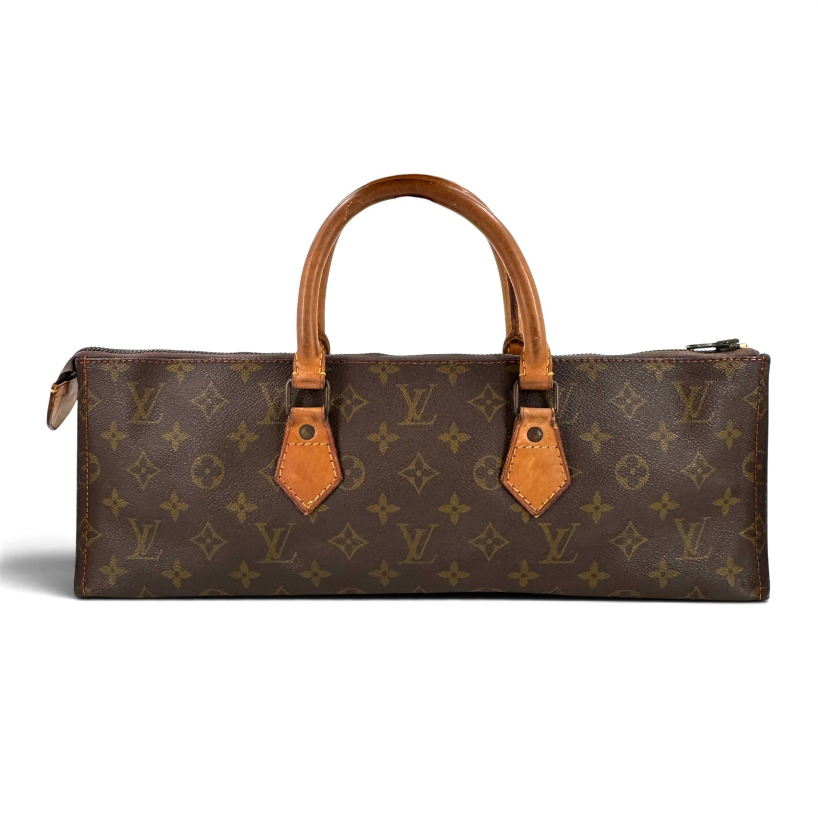 LOUIS VUITTON Sac Triangle Monogram Canvas Brown Vintage Handbag M51360