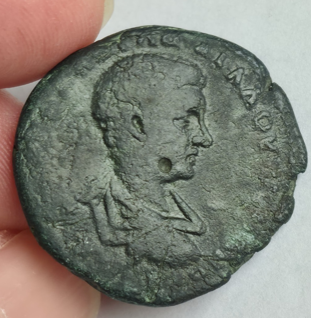 Diadumenian (AD 218) AE 27; One-Year Boy Augustus, Nikopolis; Moushmov 1316 ~12g