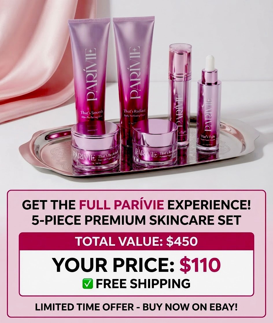 $450 MSRP Paris Hilton Parivie 6 Piece Skin Care Set - Full Size Products New 
